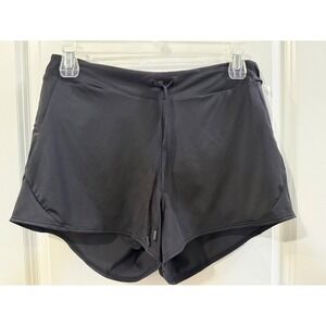Athleta Wavebreak Swim Short Black Drawstring Dolphin Hem Activewear Women L NWT